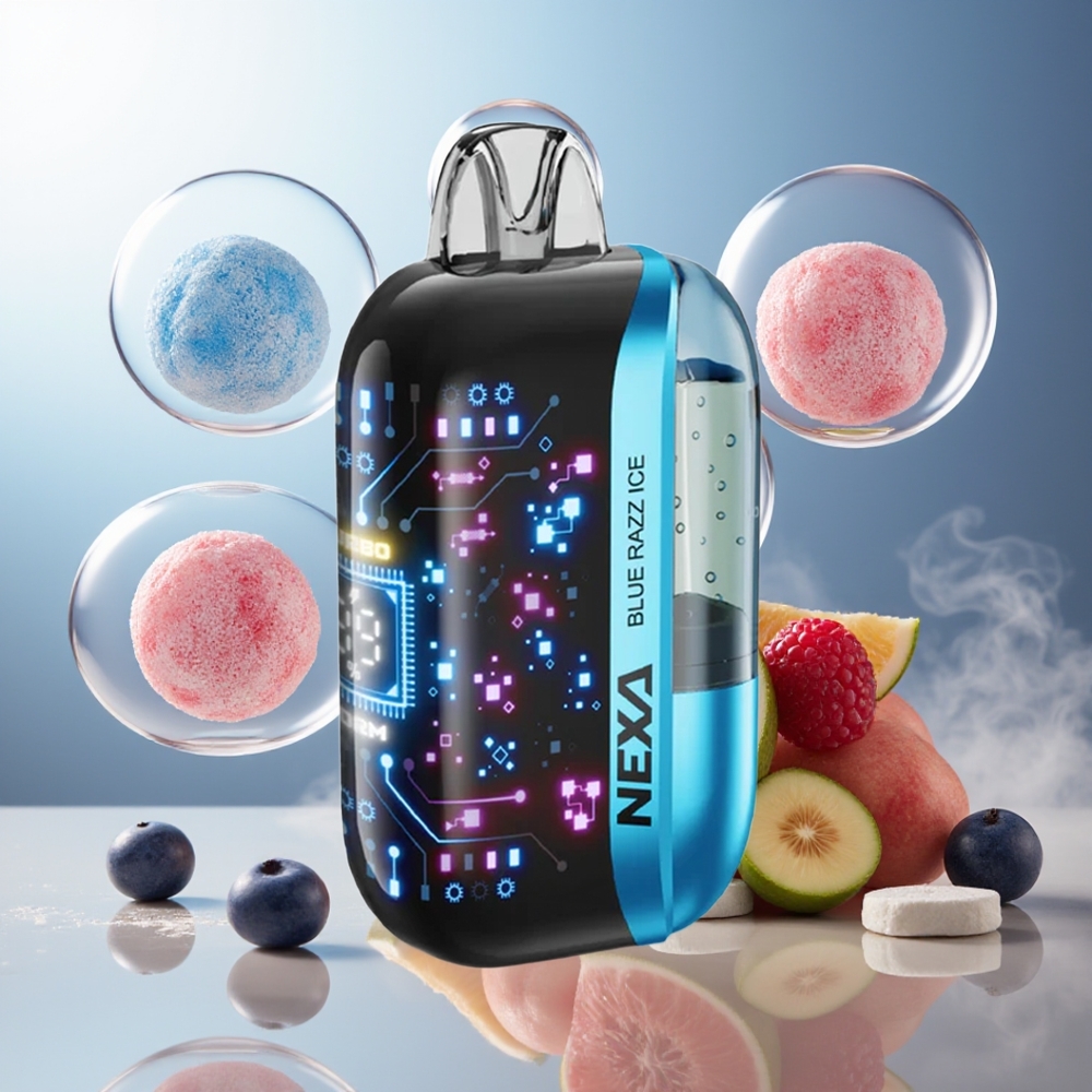Partihandel Sverige NEXA Ultra 50000 Puffs Blå Hallon Is 20ml 800mAh 5% 0.9ohm