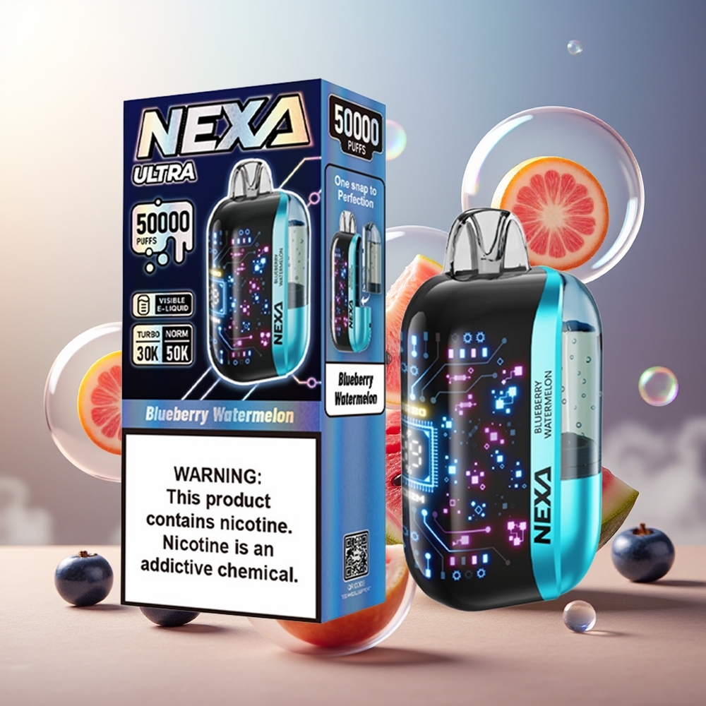 Partihandel Sverige NEXA Ultra 50000 Puffs Blåbär Vattenmelon 20ml 800mAh 5%