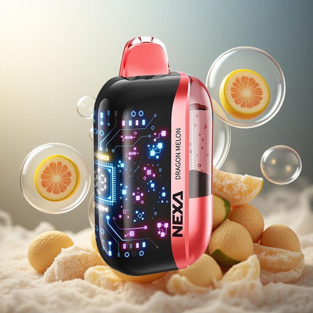 Partihandel Sverige NEXA Ultra 50000 Puffs Dragonmelon 20ml 800mah 5% 0.9ohm Typc-C 3D