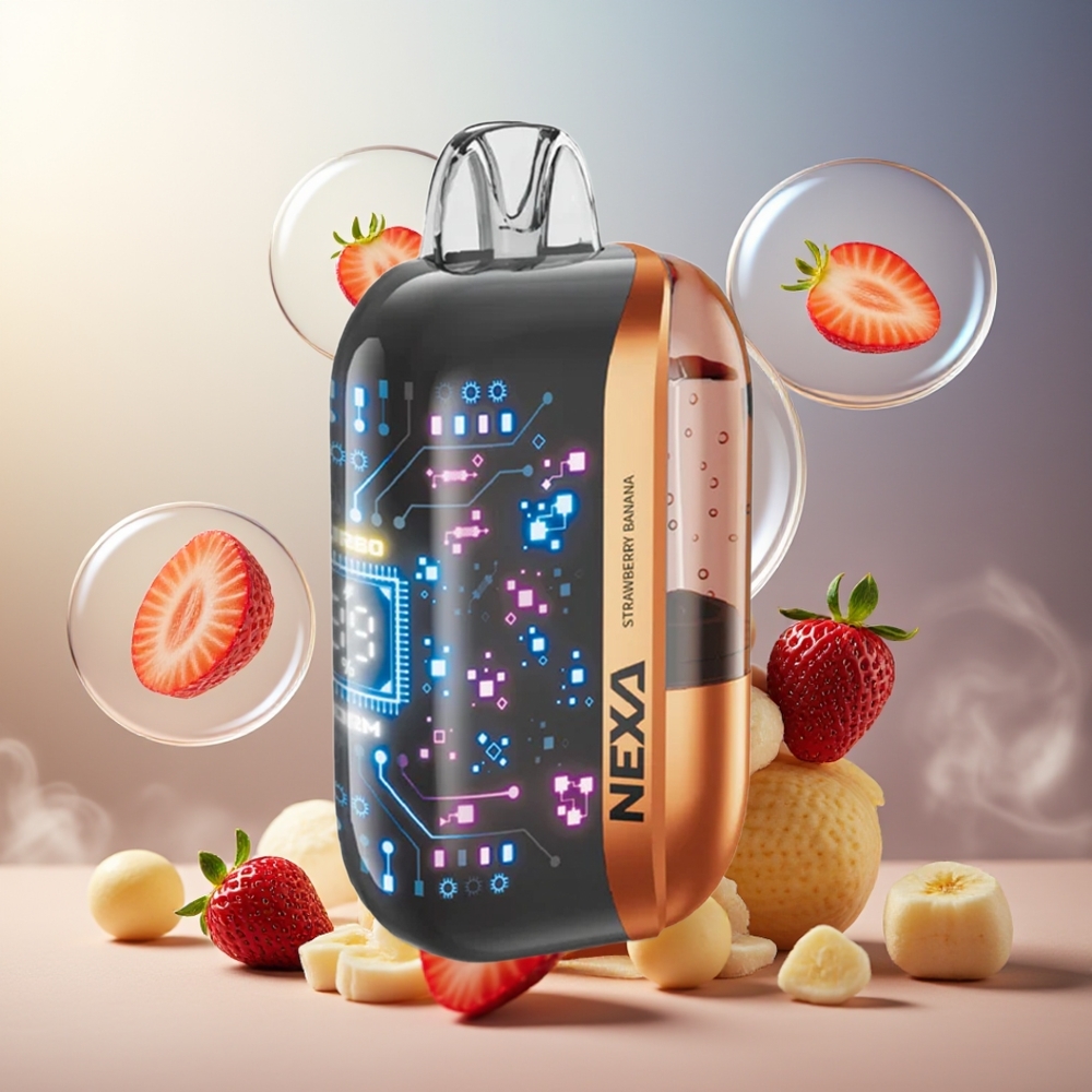 Partihandel Sverige NEXA Ultra 50000 Puffs Jordgubb Banan 20ml 800mAh 5% Typ-C