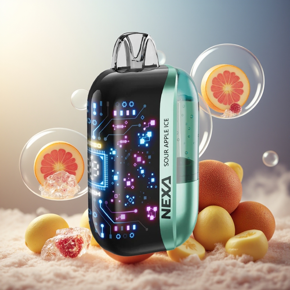 Partihandel Sverige NEXA Ultra 50000 Puffs Suräpple Is 20ml 800mAh 5% 0.9ohm Typ-C