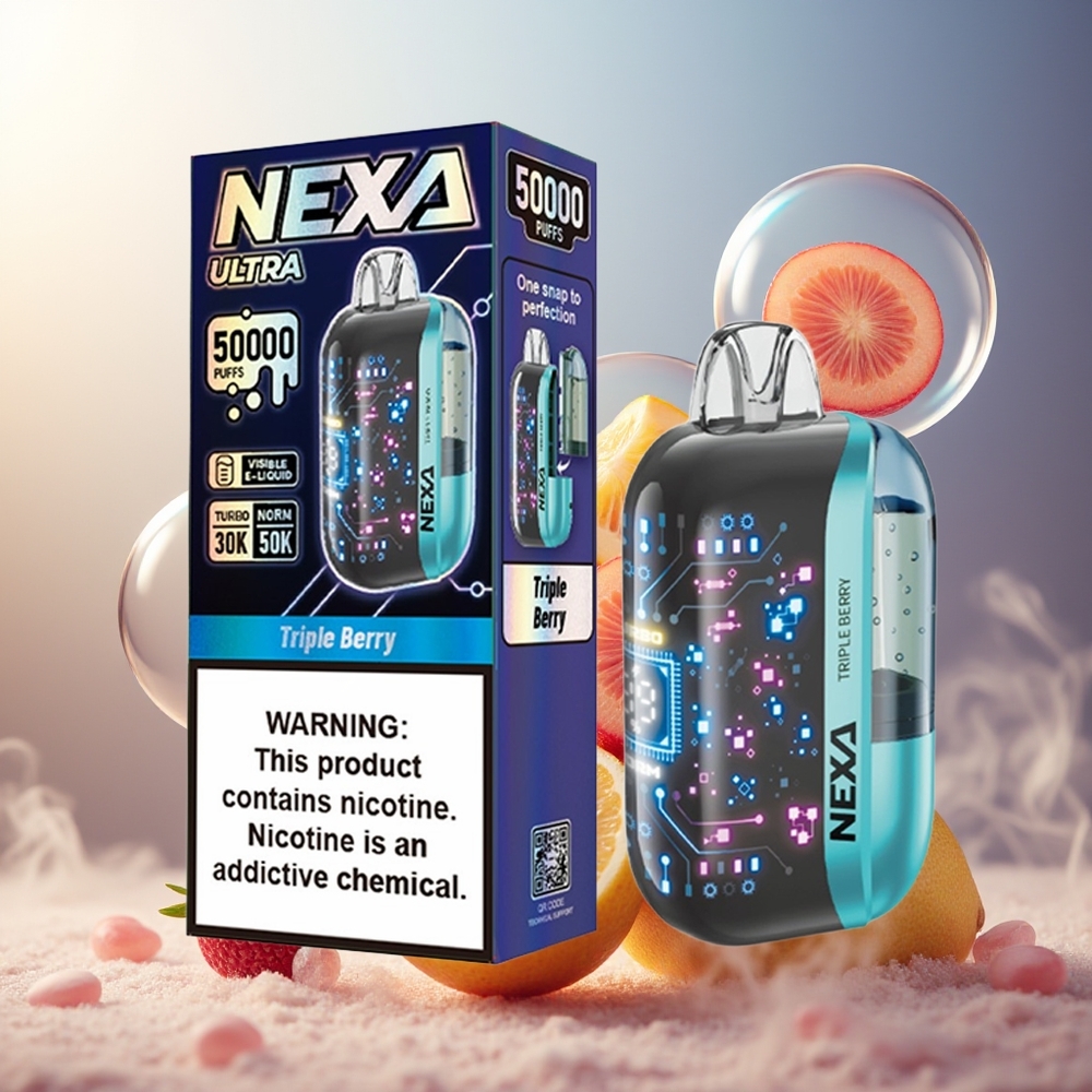 Partihandel Sverige NEXA Ultra 50000 Puffs Trebär 20ml 800mAh 5% Nikotin Typ-C