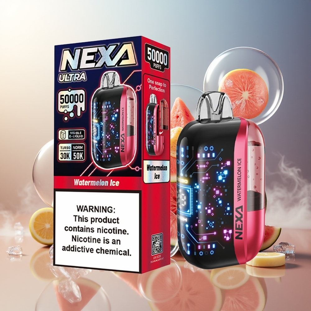 Partihandel Sverige NEXA Ultra 50000 Puffs Vattenmelon Is 20ml 800mah Typ-c 3d Skärm