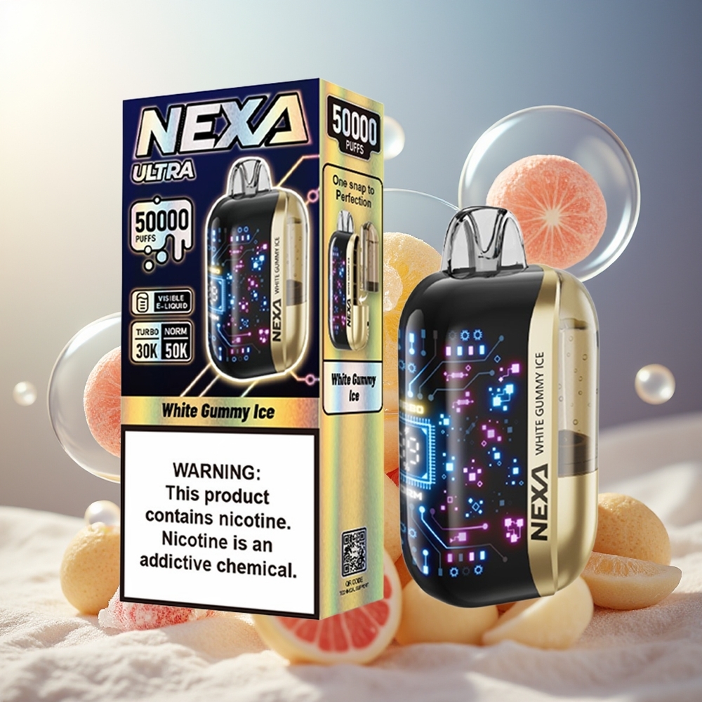 Partihandel Sverige NEXA Ultra 50000 Vit Gummibjörnsis 20ml 800mah 5% Typ-c