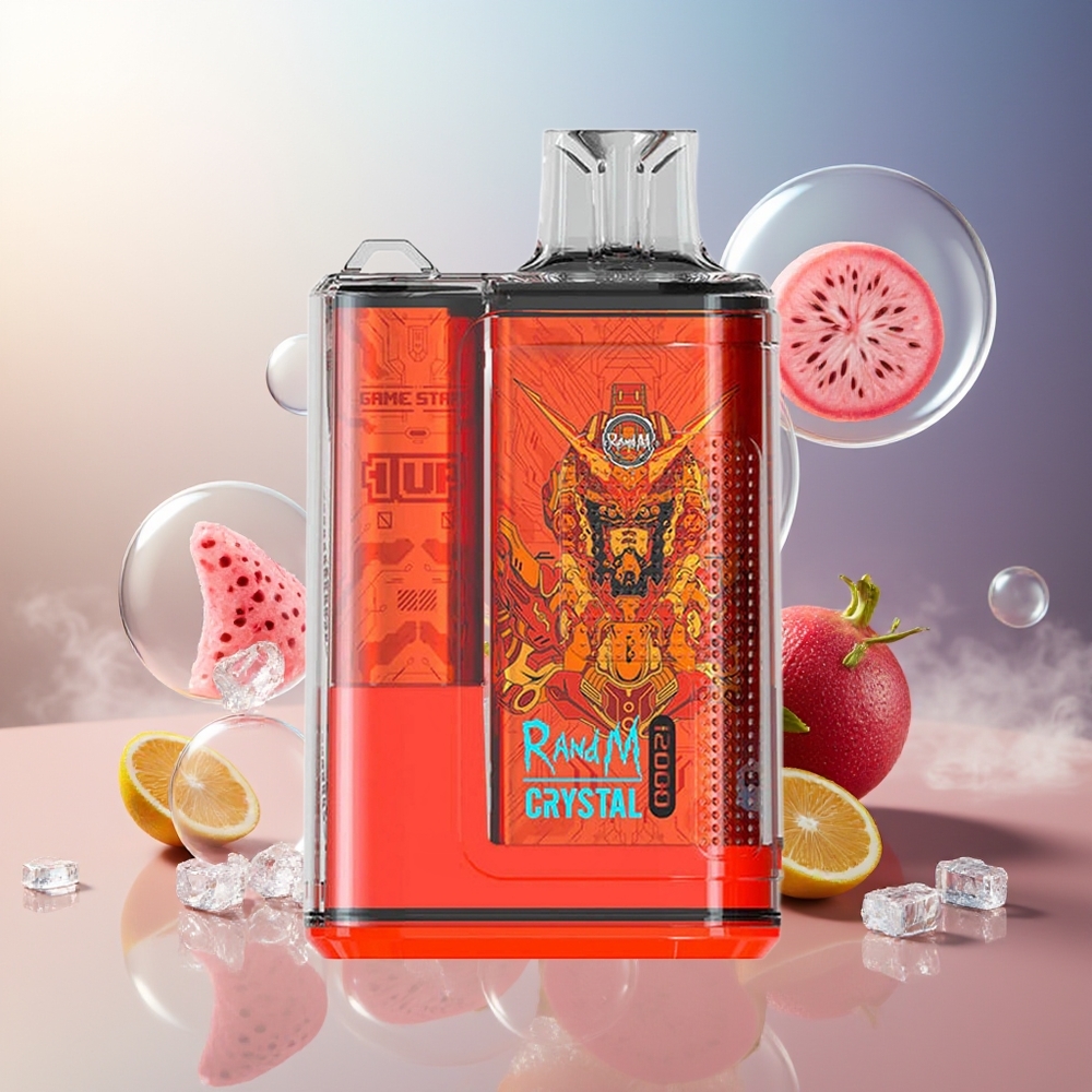 Partihandel Sverige RandM Fumot Crystal 12000 Puffs Engångs Vape Draksfrukt Is RGB Ljus 20ml 1.2ohm