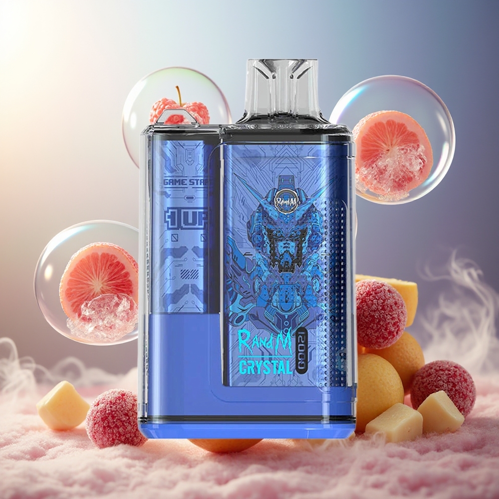 Partihandel Sverige RandM Fumot Crystal 12000 Puffs Engångs Vape Trebär Is RGB 20ml 550mAh
