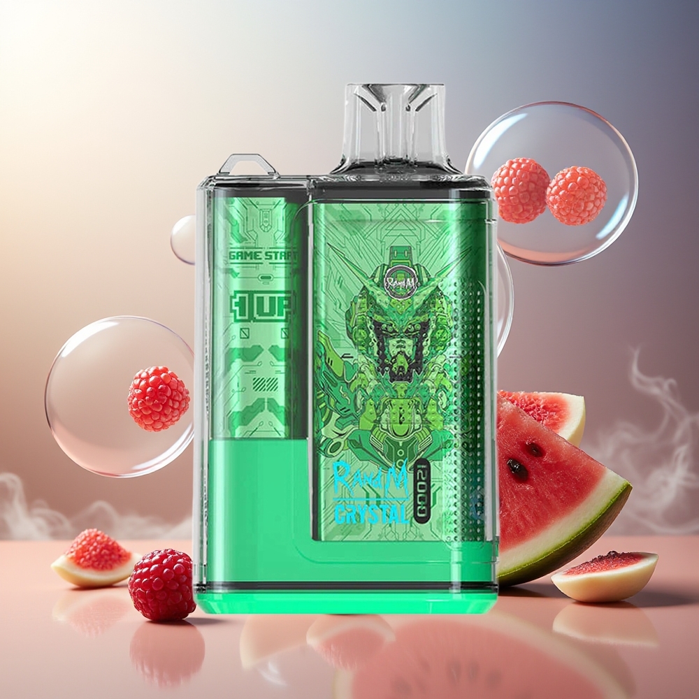 Partihandel Sverige RandM Fumot Crystal 12000 Puffs RGB 20ml Hallon Vattenmelon