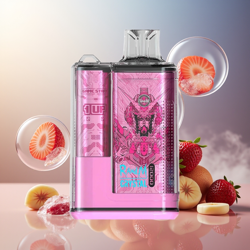 Partihandel Sverige RandM Fumot Crystal 12000 Puffs RGB 20ml Jordgubbe Is