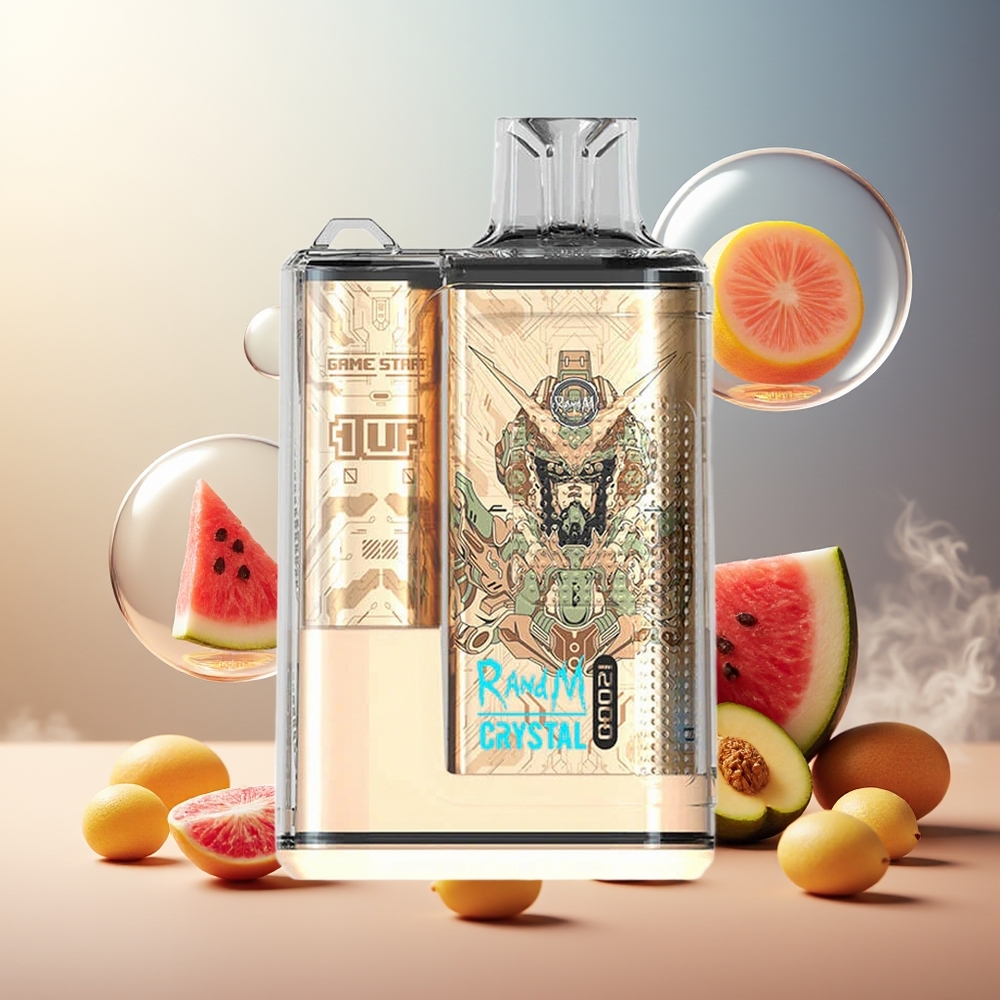 Partihandel Sverige RandM Fumot Crystal 12000 Puffs RGB 20ml Persika Mango Vattenmelon