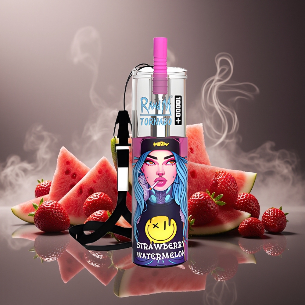 Partihandel Sverige RandM Fumot Original Tornado 10000 Plus Disposable Vape Jordgubb Vattenmelon 20ml Mesh RGB Typ-C