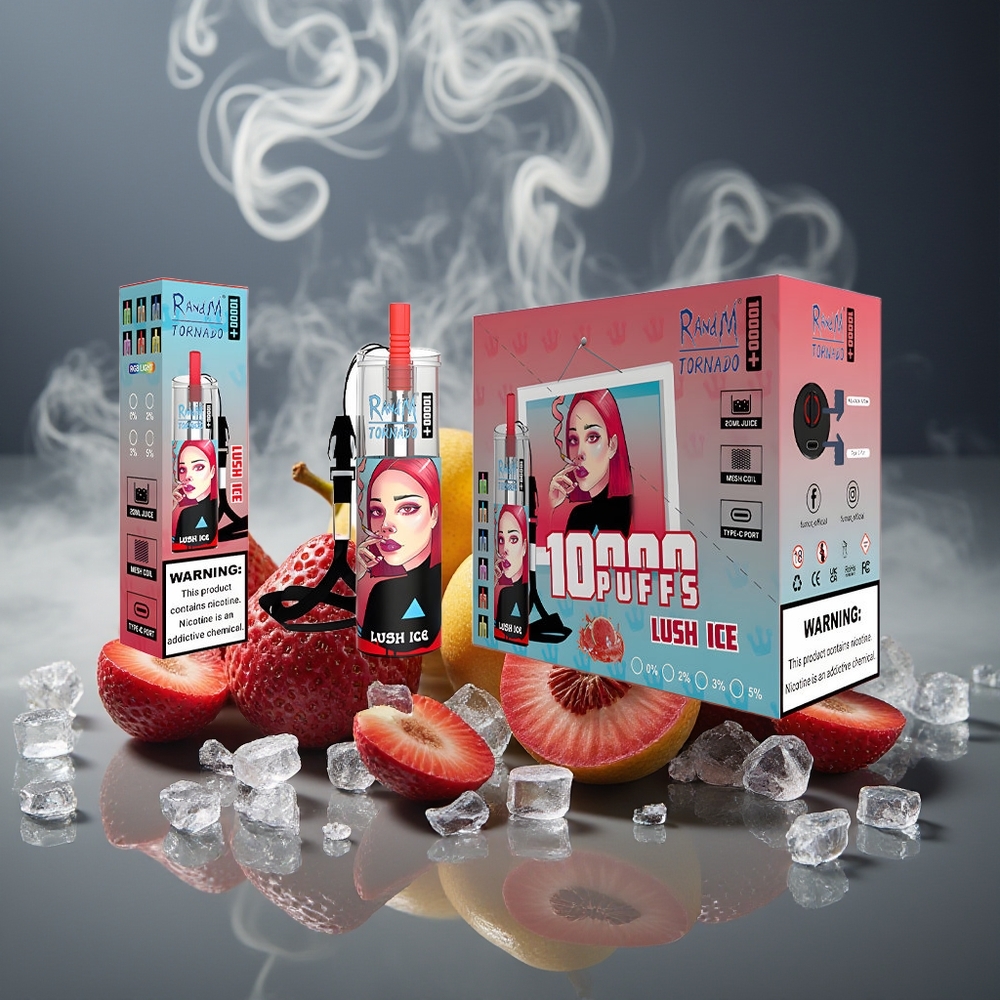 Partihandel Sverige RandM Fumot Original Tornado 10000 Plus Mesh Coil RGB 20ml Ljus Is