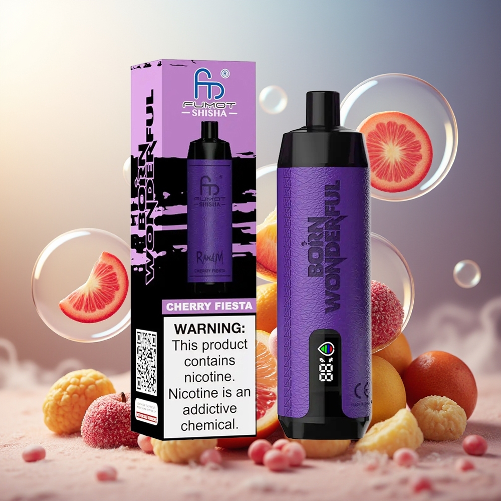 Partihandel Sverige RandM Fumot Shisha 10000 Puffs Bärfest 18ml Typ-C LED 850mAh 0.6ohm 0.5%