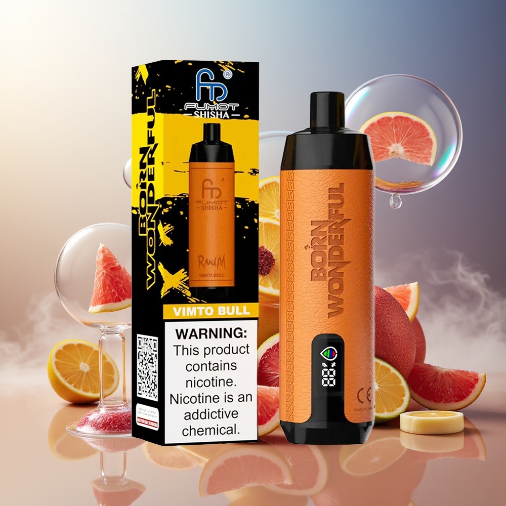 Partihandel Sverige RandM Fumot Shisha 10000 Puffs Engångs Vape Vimto Tjur 18ml 850mAh Typ-C