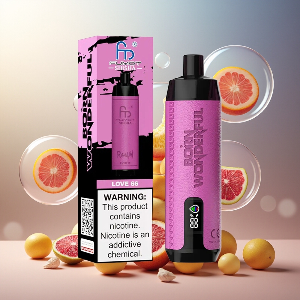 Partihandel Sverige RandM Fumot Shisha 10000 Puffs Typ-C 18ml Kärlek 66