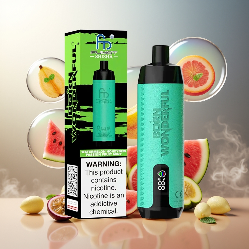 Partihandel Sverige RandM Fumot Shisha 10000 Puffs Vattenmelon Honungsmelon Passionfrukt Mint 18ml 850mAh Type-C