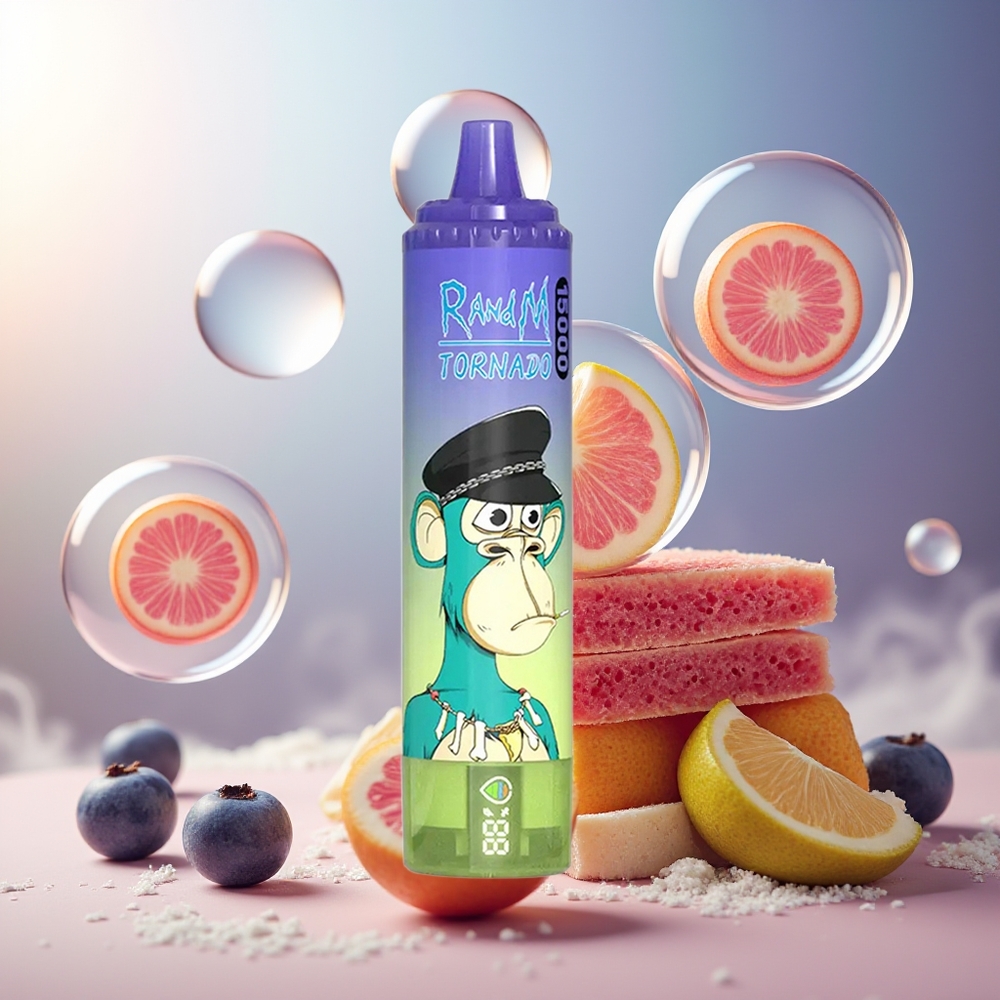 Partihandel Sverige RandM Fumot Tornado 15000 Puffs 25ml 850mAh Blåbär Tuggummi