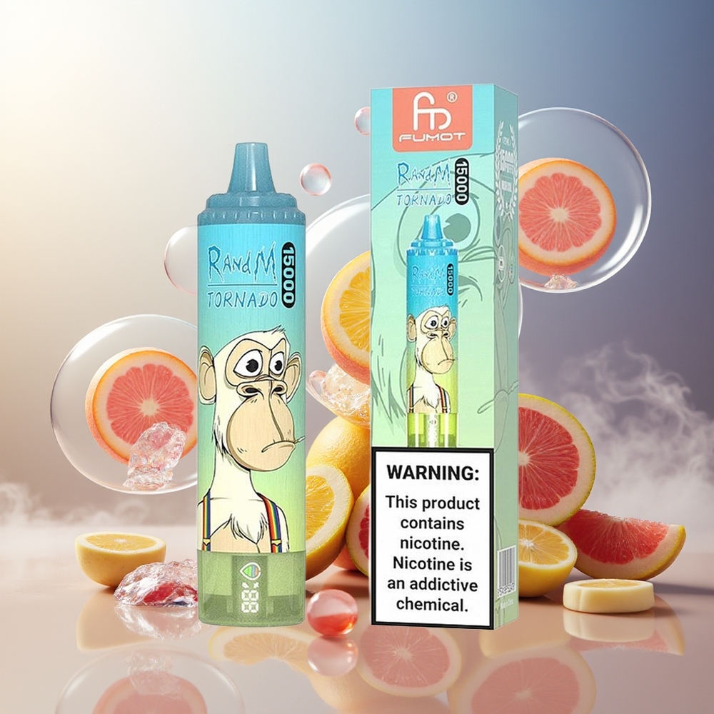Partihandel Sverige RandM Fumot Tornado 15000 Puffs 25ml 850mAh Isglass Pop