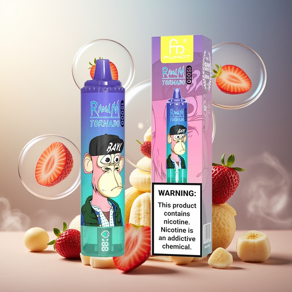 Partihandel Sverige RandM Fumot Tornado 15000 Puffs 25ml 850mAh Jordgubb Banan