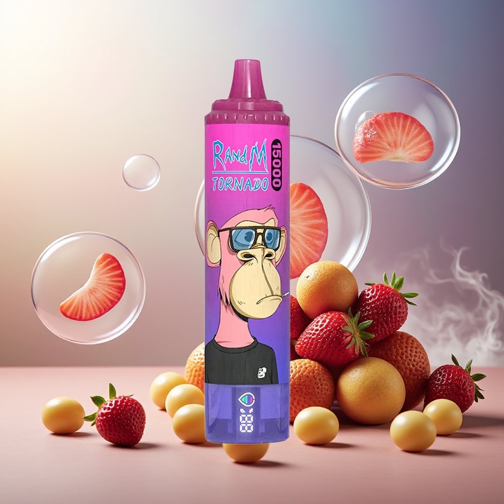 Partihandel Sverige RandM Fumot Tornado 15000 Puffs 25ml 850mAh Jordgubb Druva