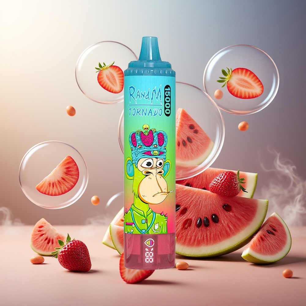 Partihandel Sverige RandM Fumot Tornado 15000 Puffs 25ml 850mAh Jordgubb Vattenmelon