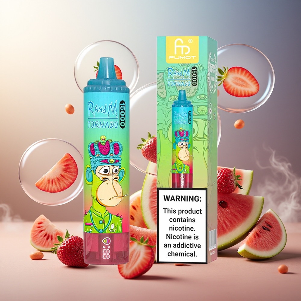 Partihandel Sverige RandM Fumot Tornado 15000 Puffs 25ml 850mAh Jordgubb Vattenmelon