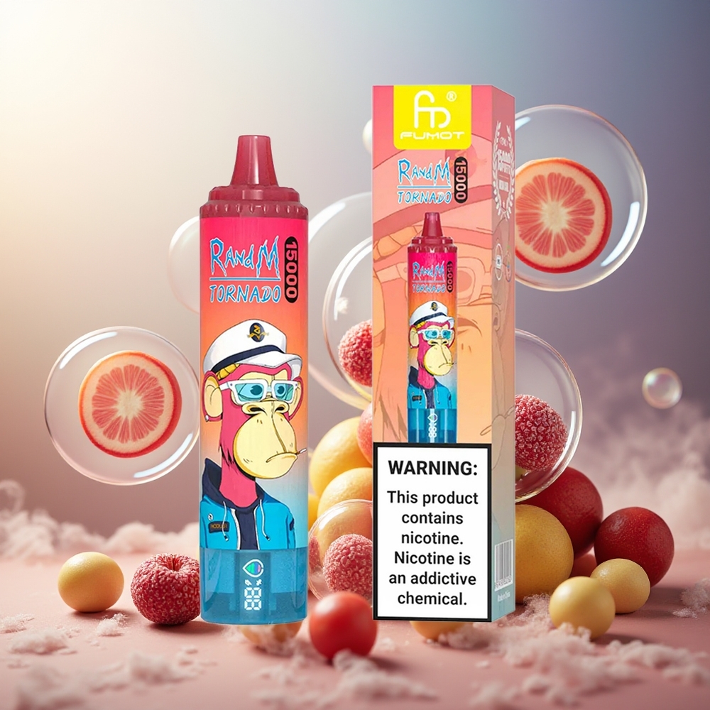 Partihandel Sverige RandM Fumot Tornado 15000 Puffs 25ml 850mAh Mesh Körsbär