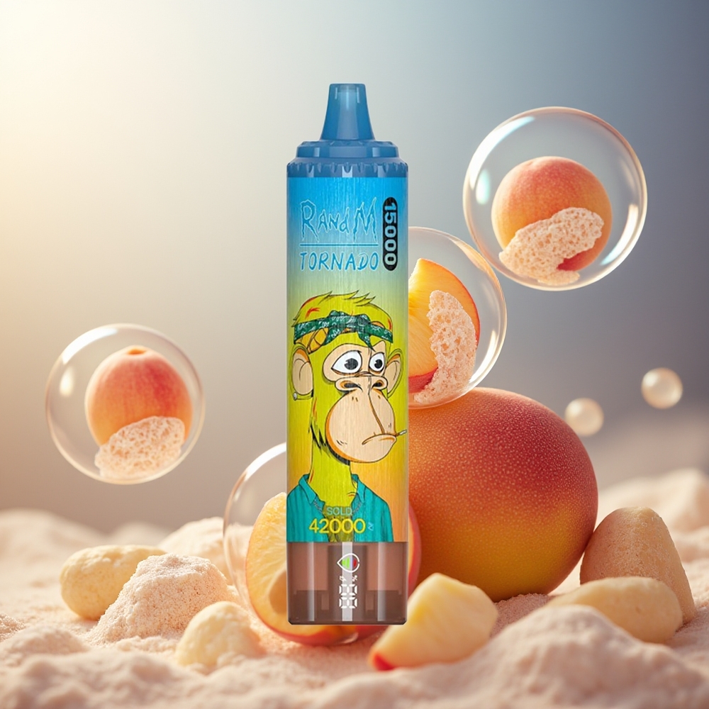 Partihandel Sverige RandM Fumot Tornado 15000 Puffs 25ml 850mAh Mesh Persika Mango
