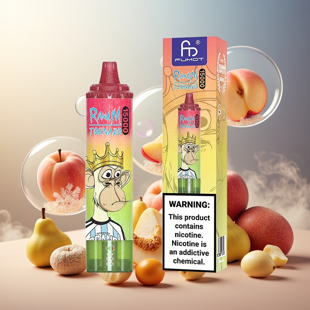 Partihandel Sverige RandM Fumot Tornado 15000 Puffs 25ml 850mAh Äpple Persika Päron