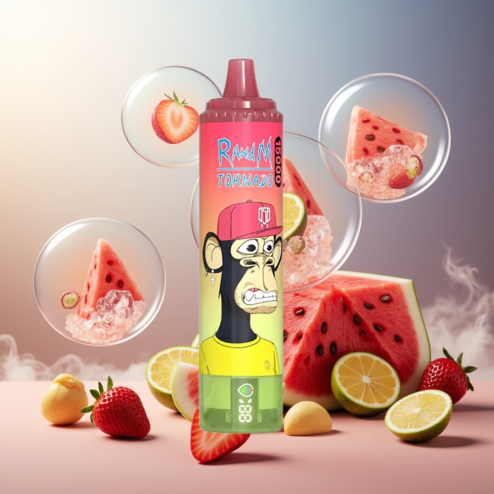 Partihandel Sverige RandM Fumot Tornado 15000 Puffs 25ml Jordgubb Vattenmelon Lemonad Mesh LCD Typ-C