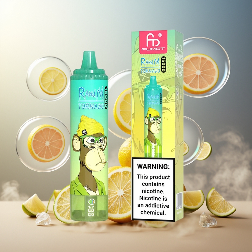 Partihandel Sverige RandM Fumot Tornado 15000 Puffs 25ml LCD Limeskål