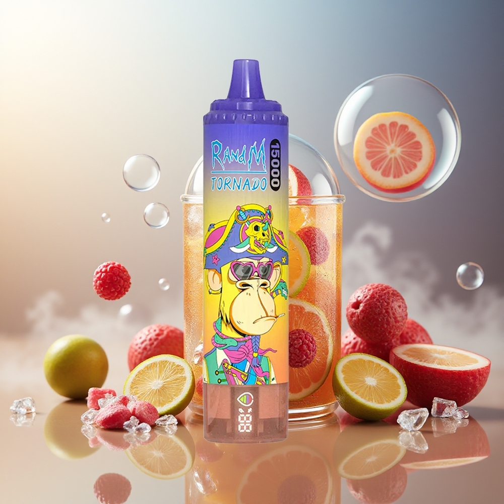 Partihandel Sverige RandM Fumot Tornado 15000 Puffs Cola Is 25ml 850mAh Mesh LCD TypC