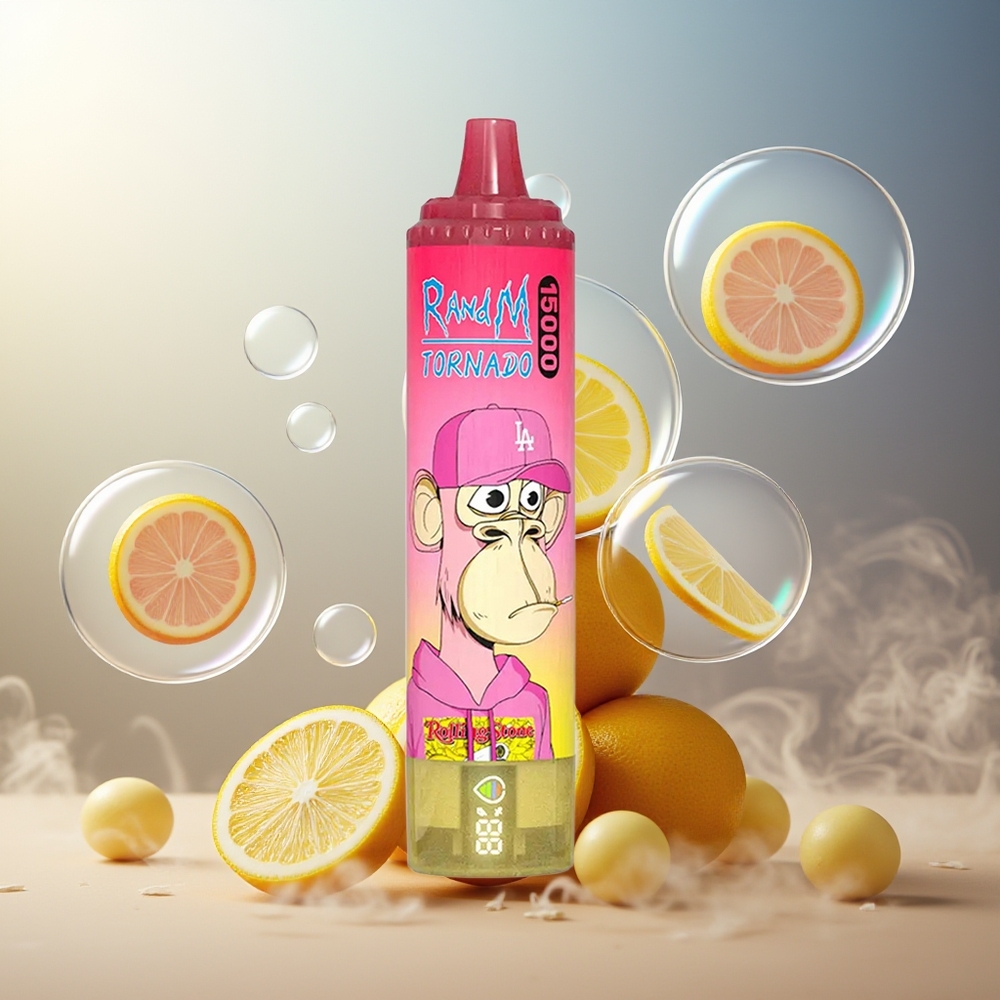 Partihandel Sverige RandM Fumot Tornado 15000 Puffs Engångs Vape Citron 25ml 850mAh Mesh