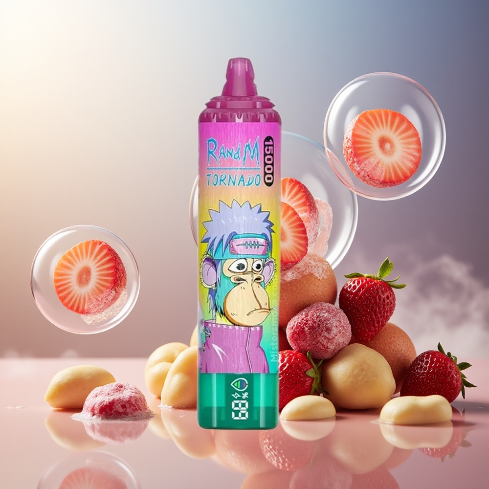 Partihandel Sverige RandM Fumot Tornado 15000 Puffs LCD 25ml Isad Jordgubb