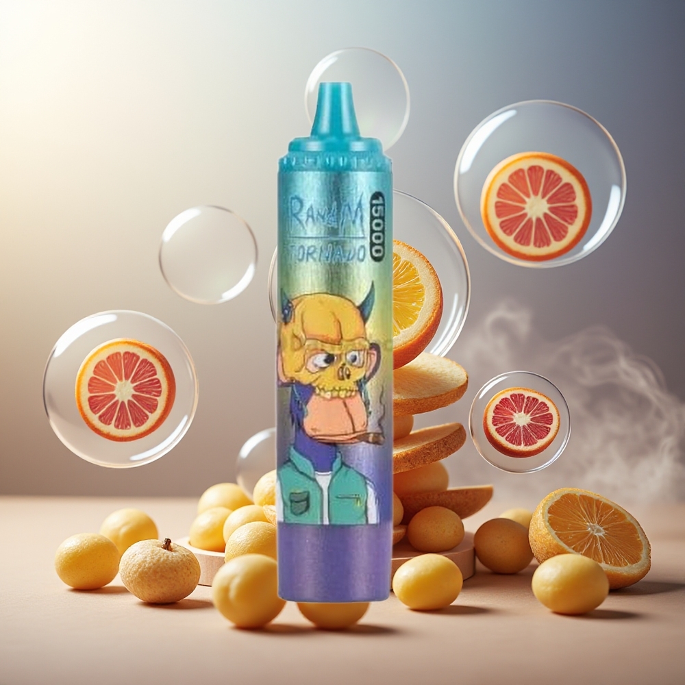 Partihandel Sverige RandM Fumot Tornado 15000 Puffs Russin 25ml 850mAh Mesh LCD