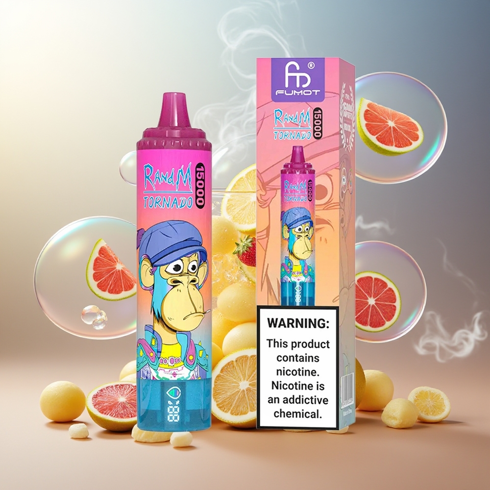 Partihandel Sverige RandM Fumot Tornado 15000 Puffs Återuppladdningsbar Citronad