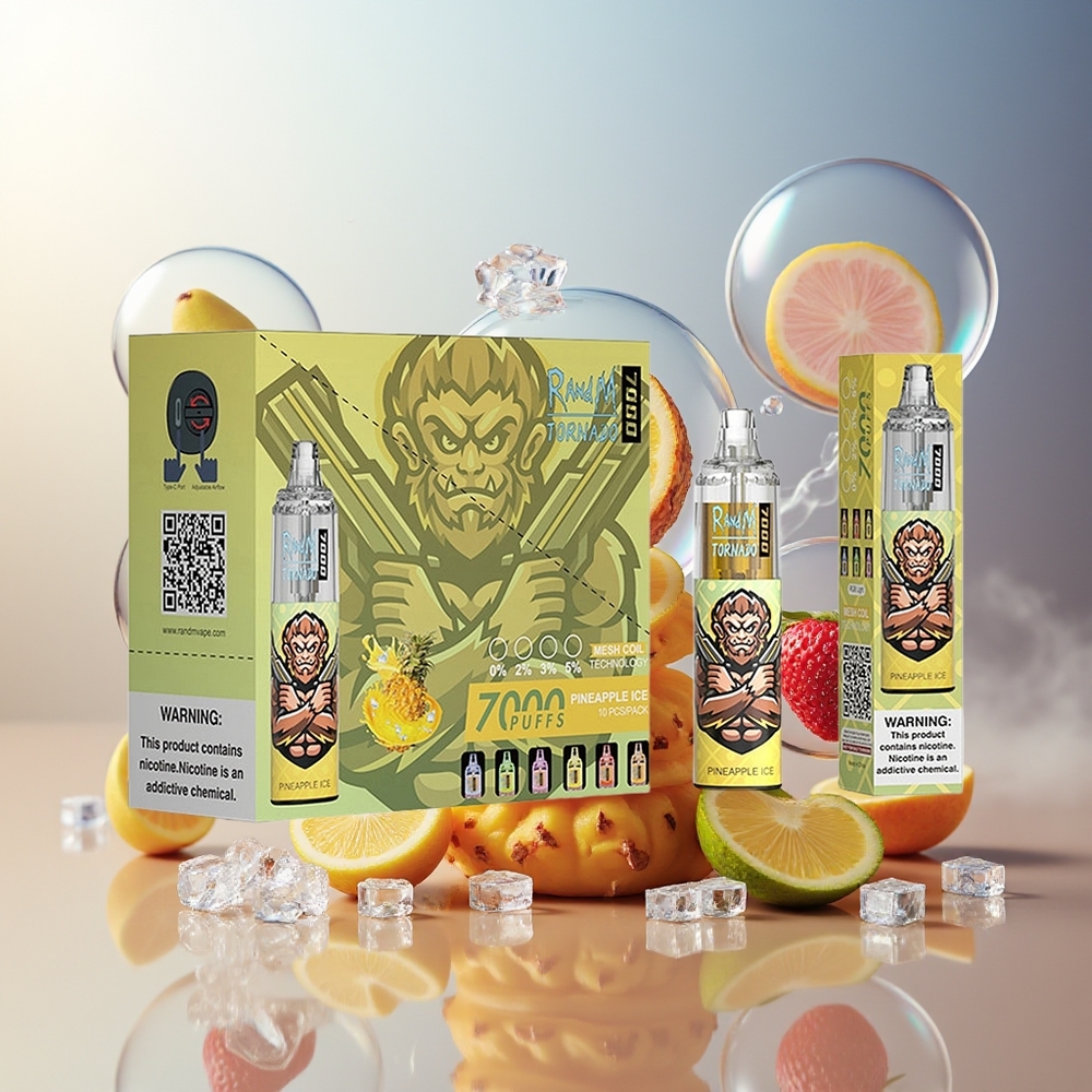 Partihandel Sverige RandM Fumot Tornado 7000 14ML Mesh Coil Ananas Is