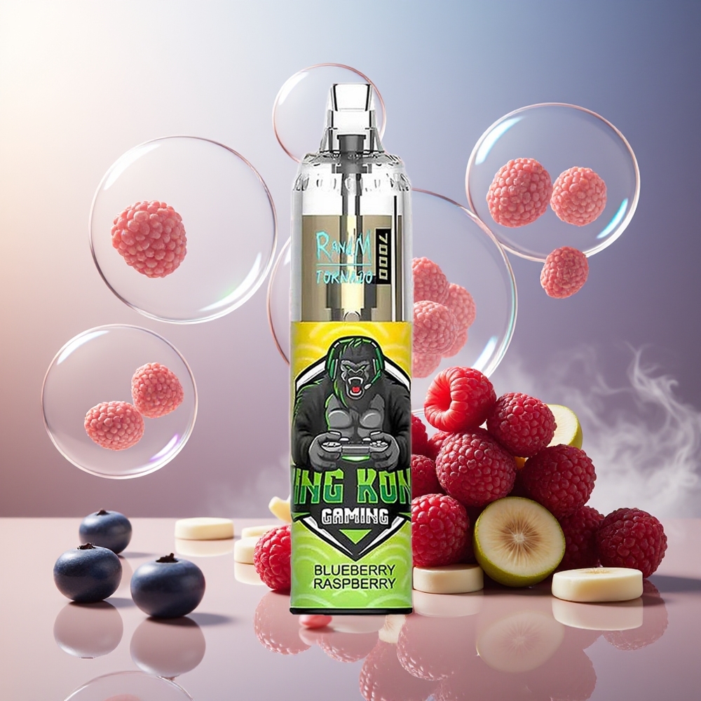 Partihandel Sverige RandM Fumot Tornado 7000 14ML Mesh Coil Blåbär Hallon