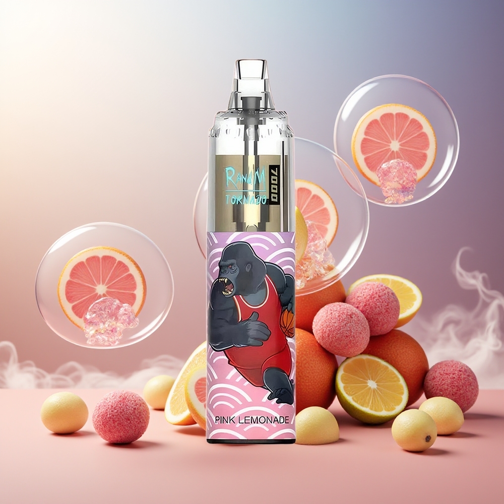 Partihandel Sverige RandM Fumot Tornado 7000 14ML Mesh Coil Luftjusterbar Rosa Lemonad