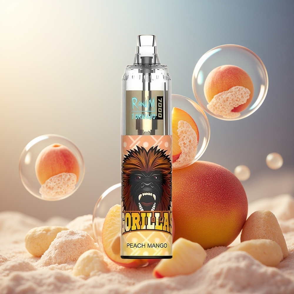 Partihandel Sverige RandM Fumot Tornado 7000 14ML Mesh Coil Peach Mango (Persika Mango)