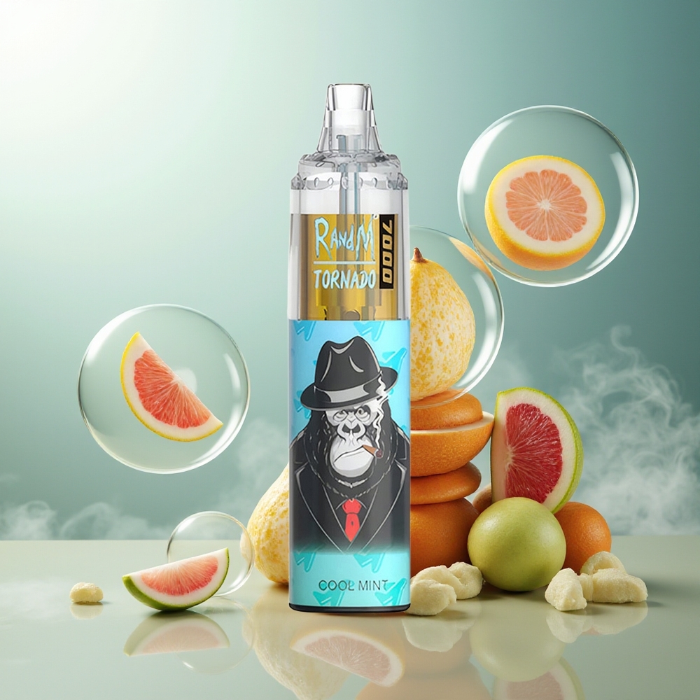 Partihandel Sverige RandM Fumot Tornado 7000 14ML Mesh Cool Mynta Luftjusterbar RGB