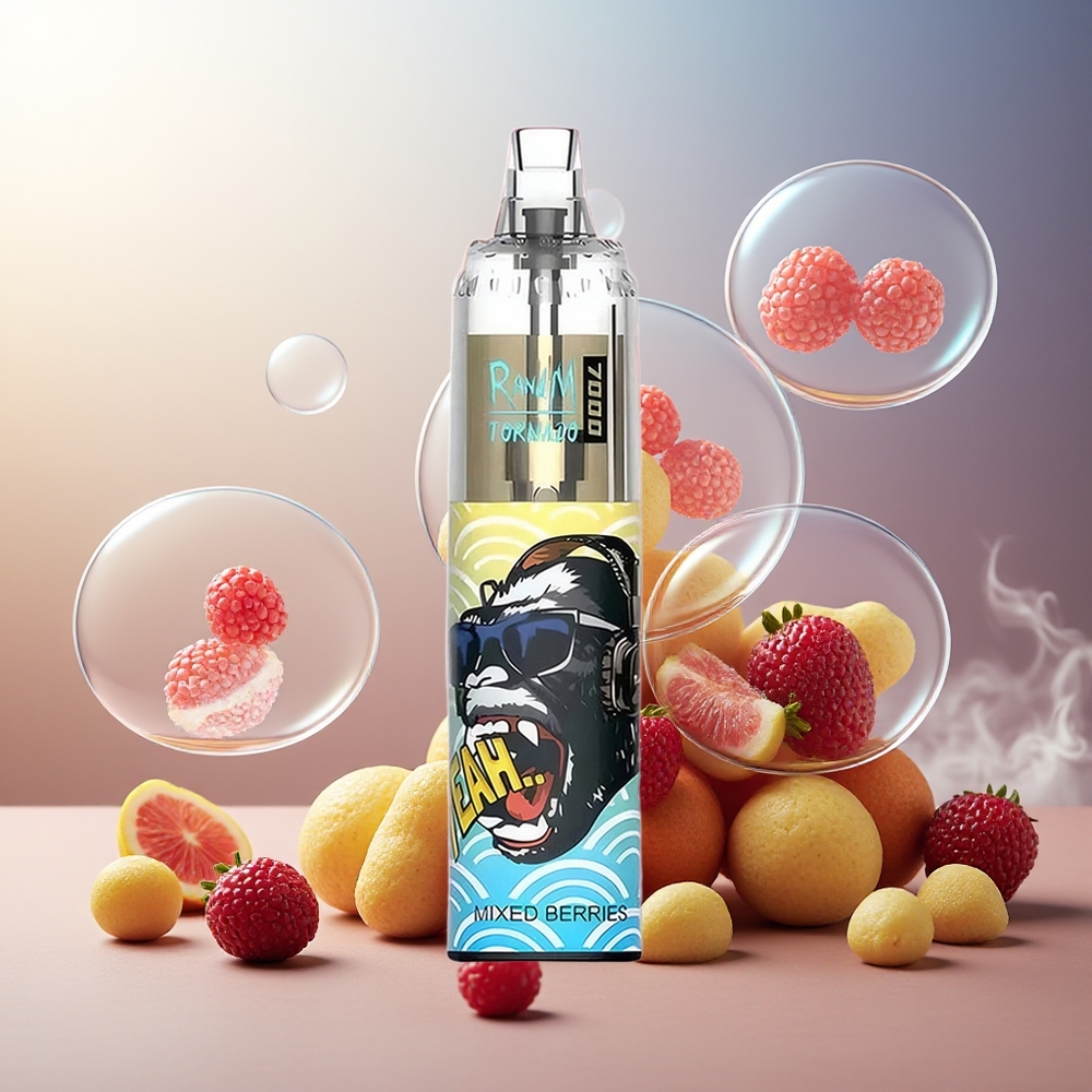 Partihandel Sverige RandM Fumot Tornado 7000 Blandade Bär 14ML Mesh Coil Typ-C