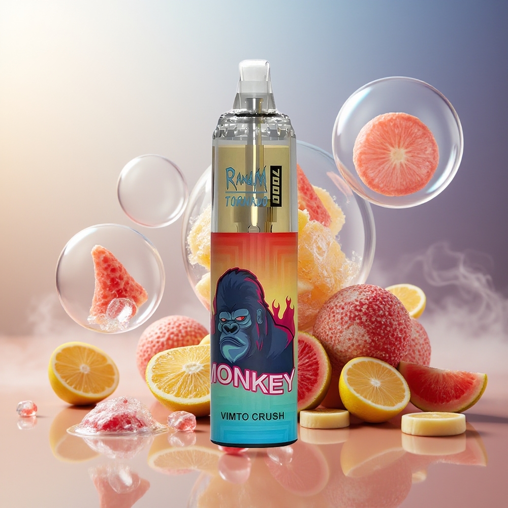 Partihandel Sverige RandM Fumot Tornado 7000 Puffs 14ML 850MAH Vimto Kross