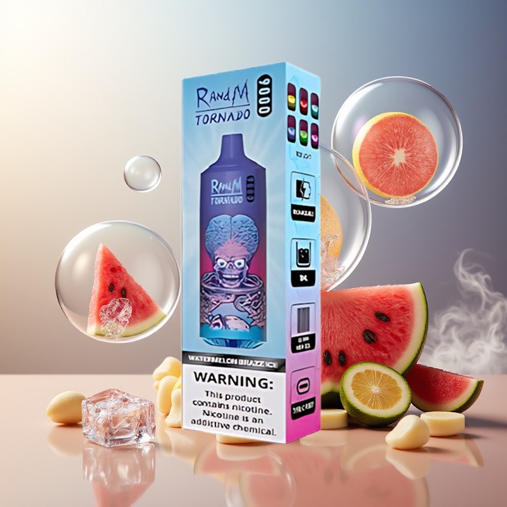 Partihandel Sverige RandM Fumot Tornado 9000 Dricks 18mL RGB Mesh Vattenmelon Brazz Is