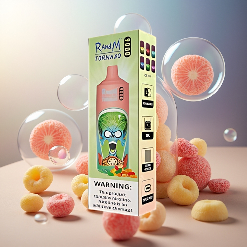 Partihandel Sverige RandM Fumot Tornado 9000 Puffs 18mL 850mAh Mesh Coil RGB Display Godispärla