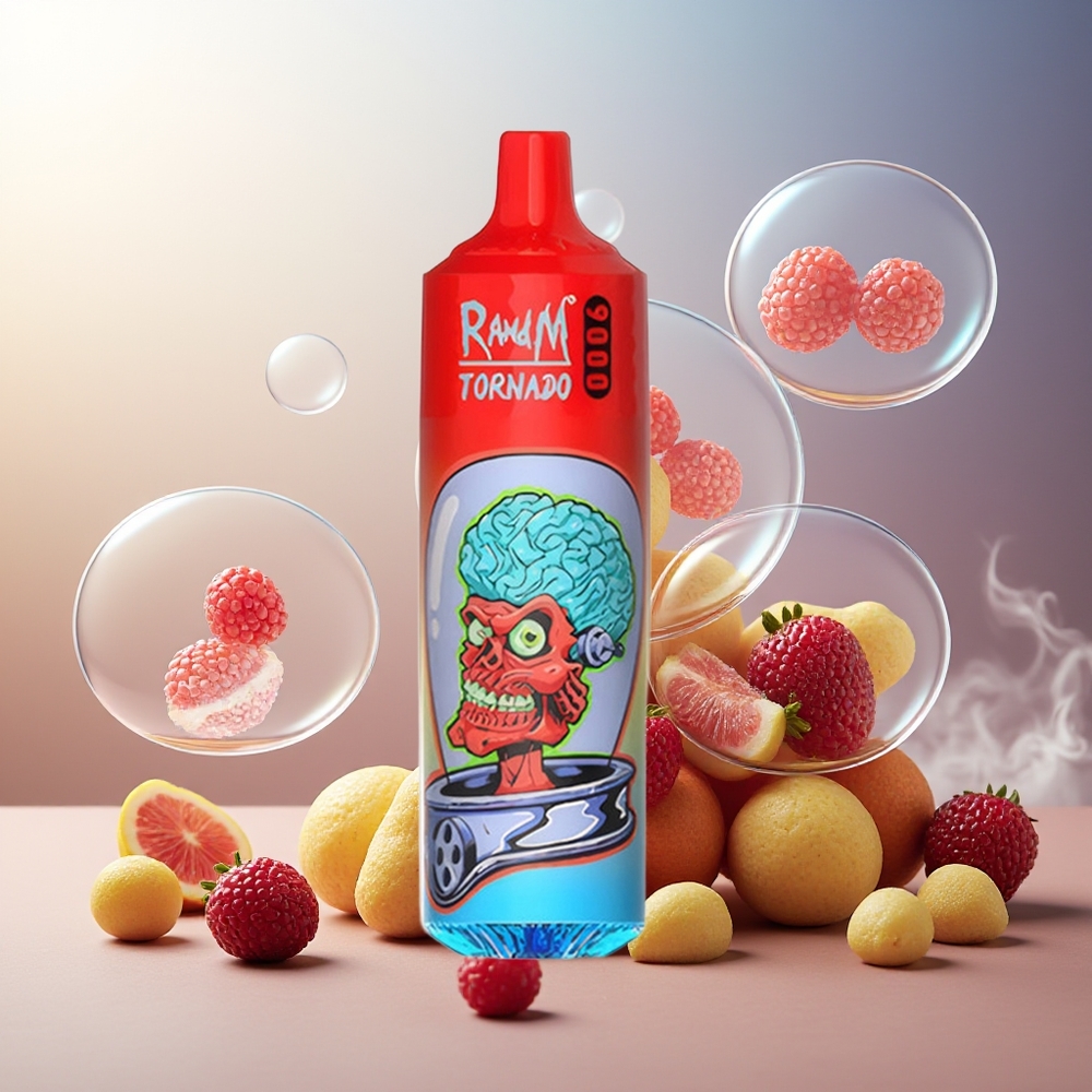 Partihandel Sverige RandM Fumot Tornado 9000 Puffs 850mAh 18mL Mesh Blandade Bär Display