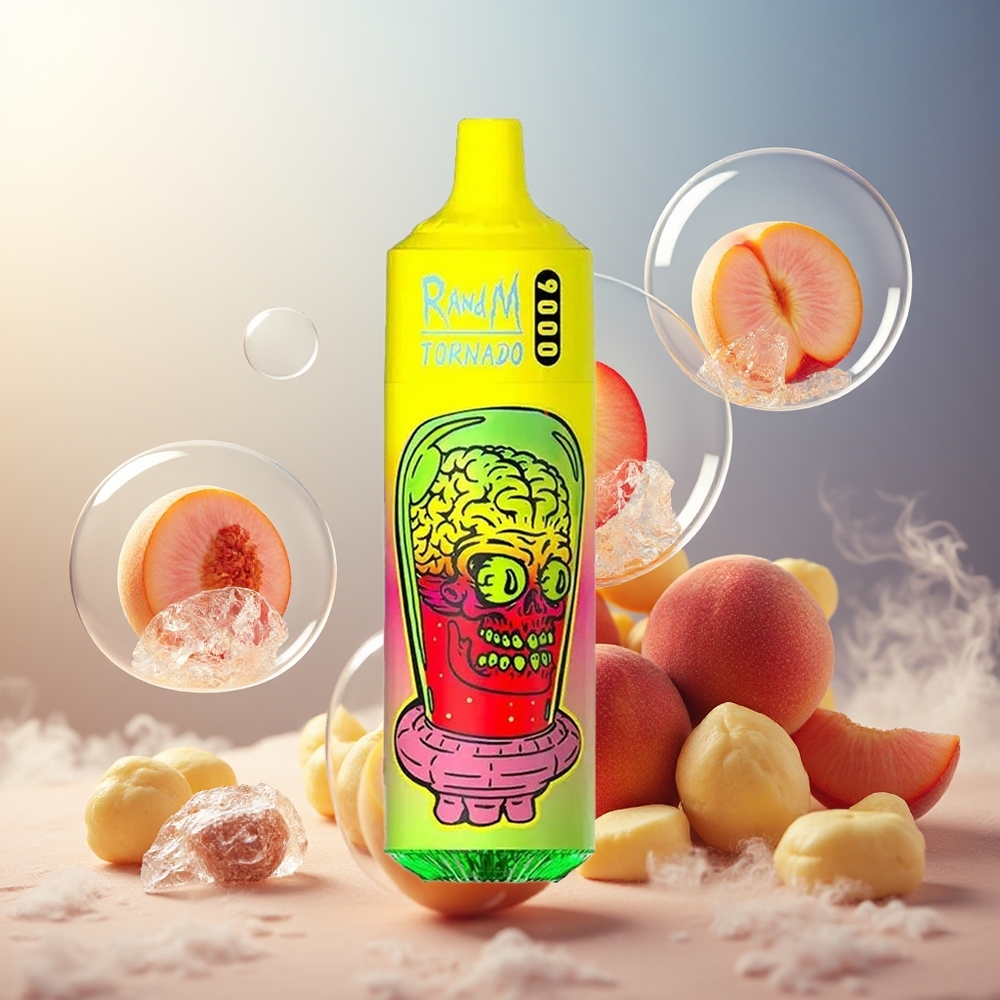Partihandel Sverige RandM Fumot Tornado 9000 Summer Peach Ice 850mAh 18mL Mesh RGB Disposable