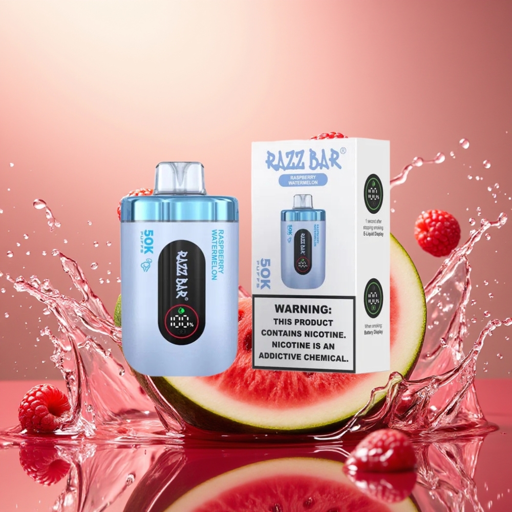 Partihandel Sverige Razz Bar 50K Puffs Engångs Vape Hallon Vattenmelon 1.0 Ohm 2% Nic