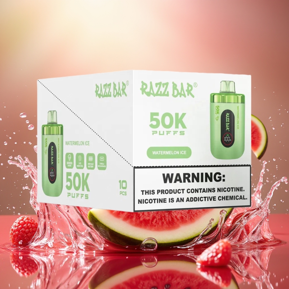 Partihandel Sverige Razz Bar 50K Puffs Vattenmelon Is 1.0 Ohm Mesh 2% Nikotin