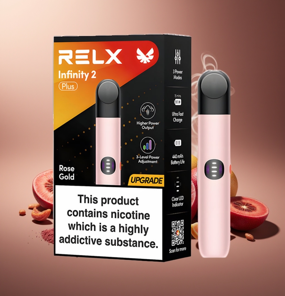 Partihandel Sverige RELX Infinity 2 Plus 600 puffar Rosenguld Adjustable 10W 1.9ml