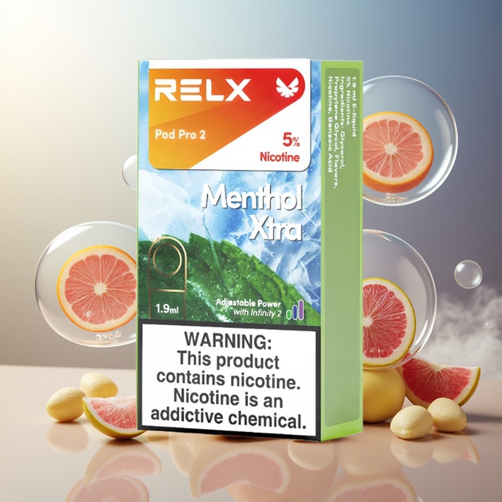 Partihandel Sverige RELX Pod Pro 2 1.9ml 600 puffar 3% Nikotin Mentol Xtra 3 Spänningslägen